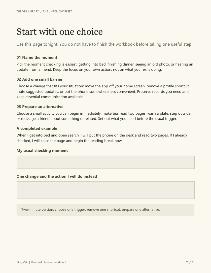 The Unfollow Reset — 14-Day Digital Breakup Planning Kit