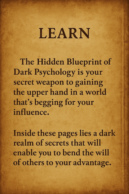 THE HIDDEN BLUEPRINT OF DARK PSYCHOLOGY